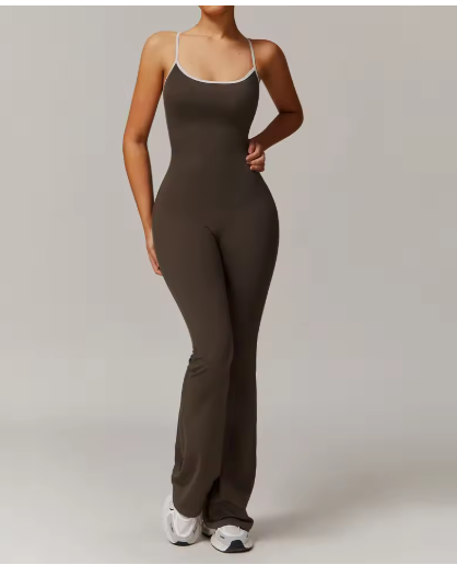 VYVAE Backless Yoga Bodysuit Blue - Back