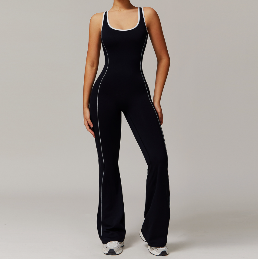 VYVAE Hollow Back Jumpsuit Purple - Front