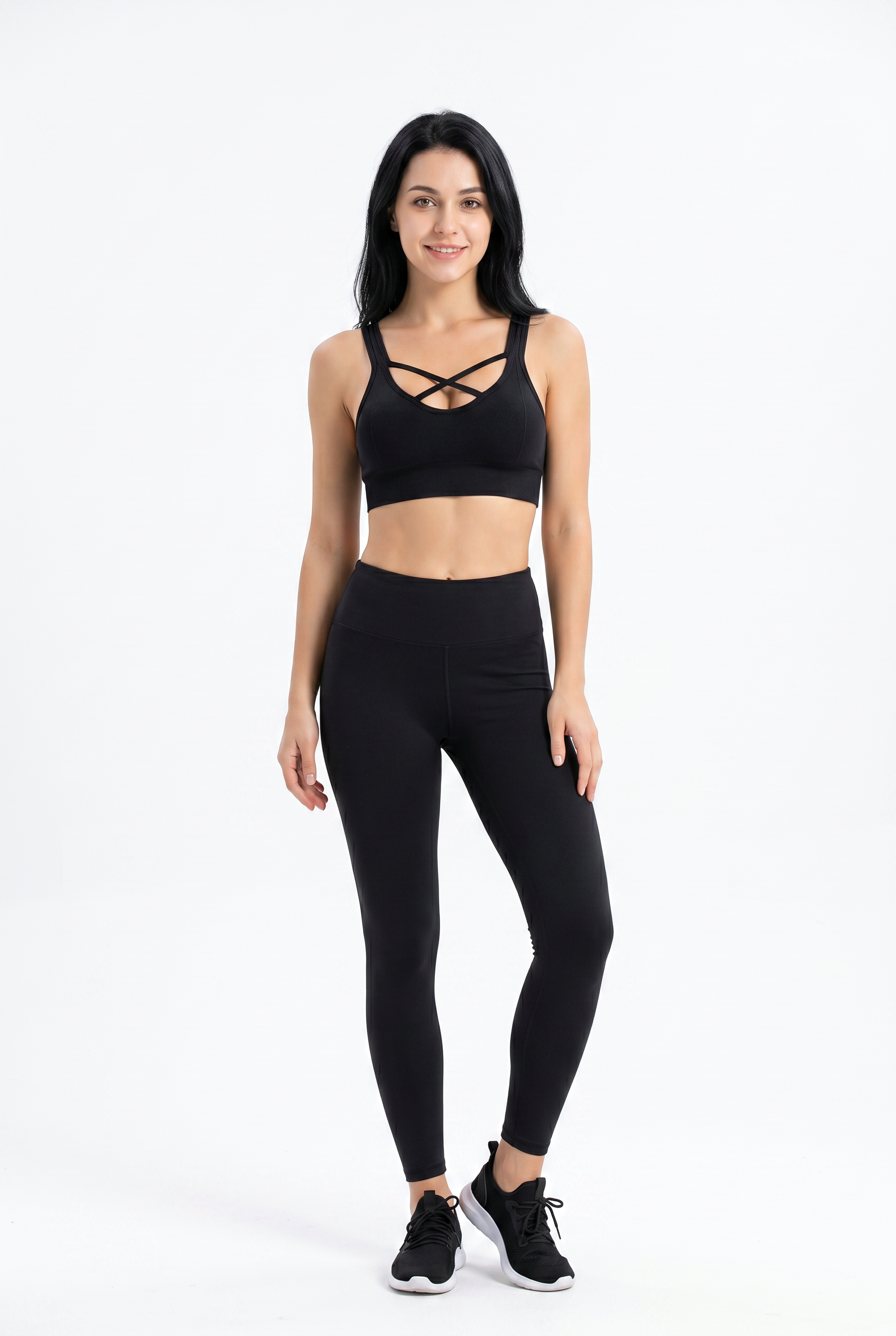 VYVAE Breathable Yoga Vest Bra Black - Front