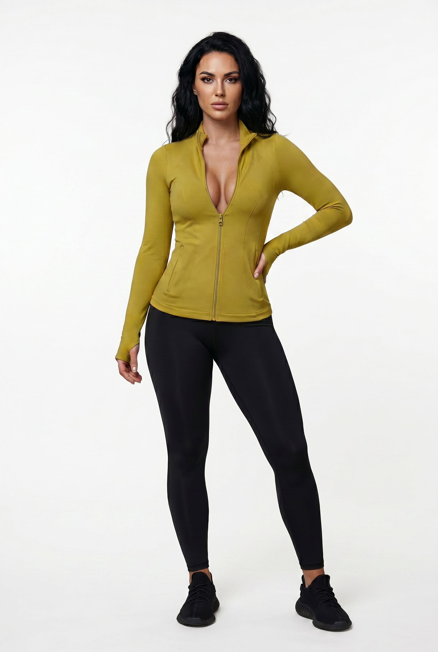 VYVAE Slim Fit Sports Jacket Yellow - Side