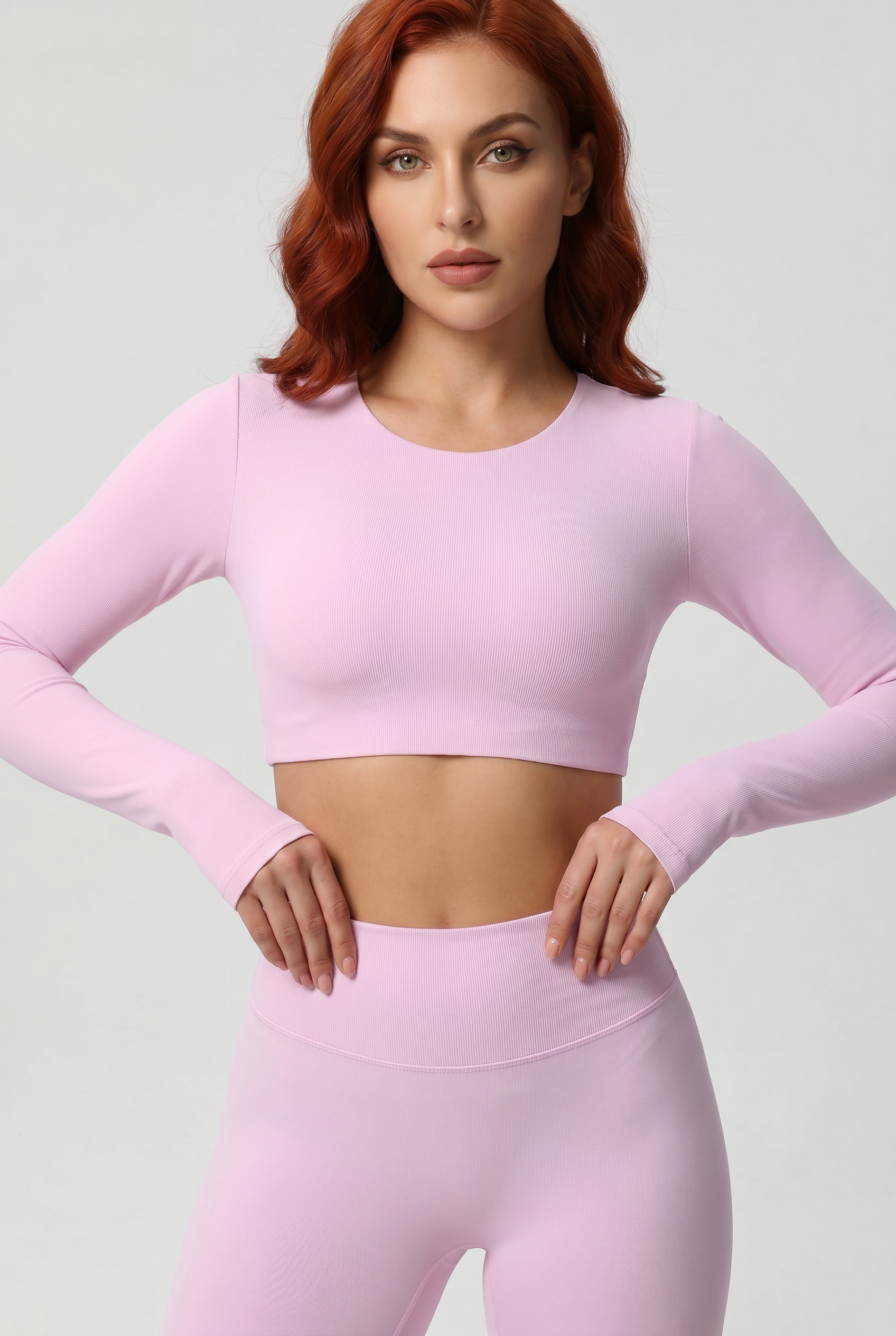 Nylon Nude Yoga Suit Blush Pink - Studio