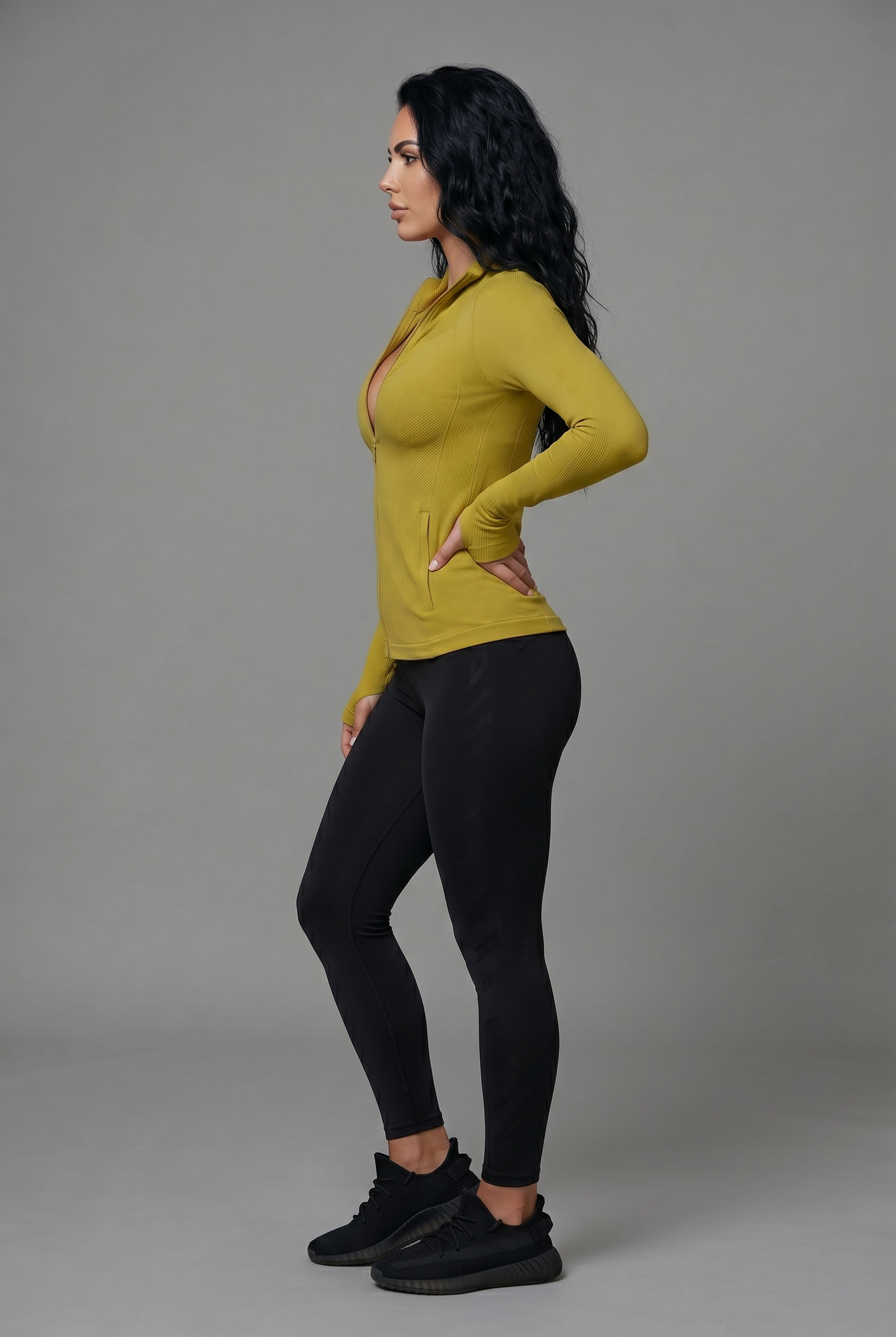 VYVAE Slim Fit Sports Jacket Yellow - Back