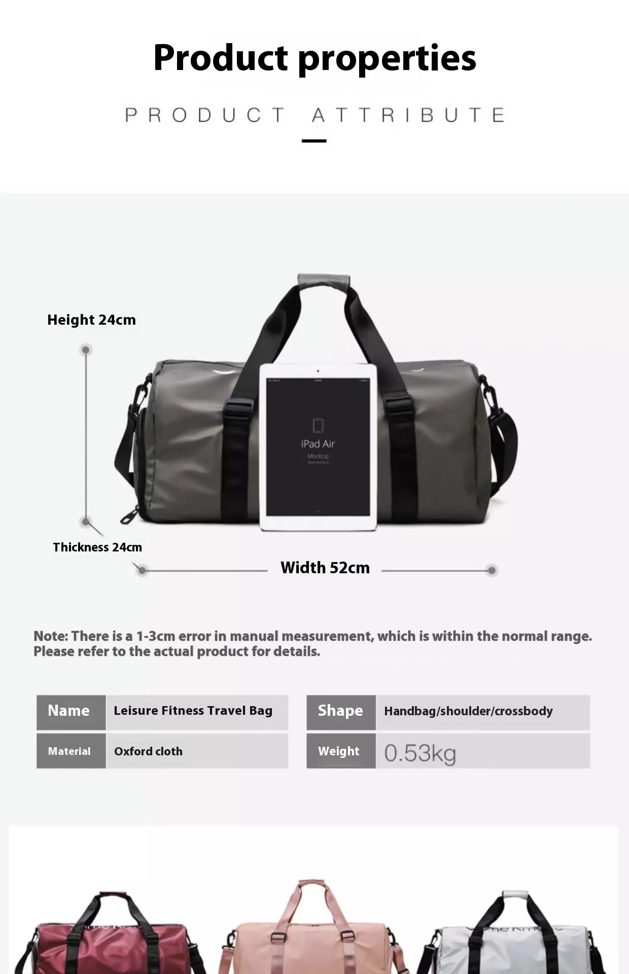 VYVAE Dry-Wet Travel Bag Pink - Front