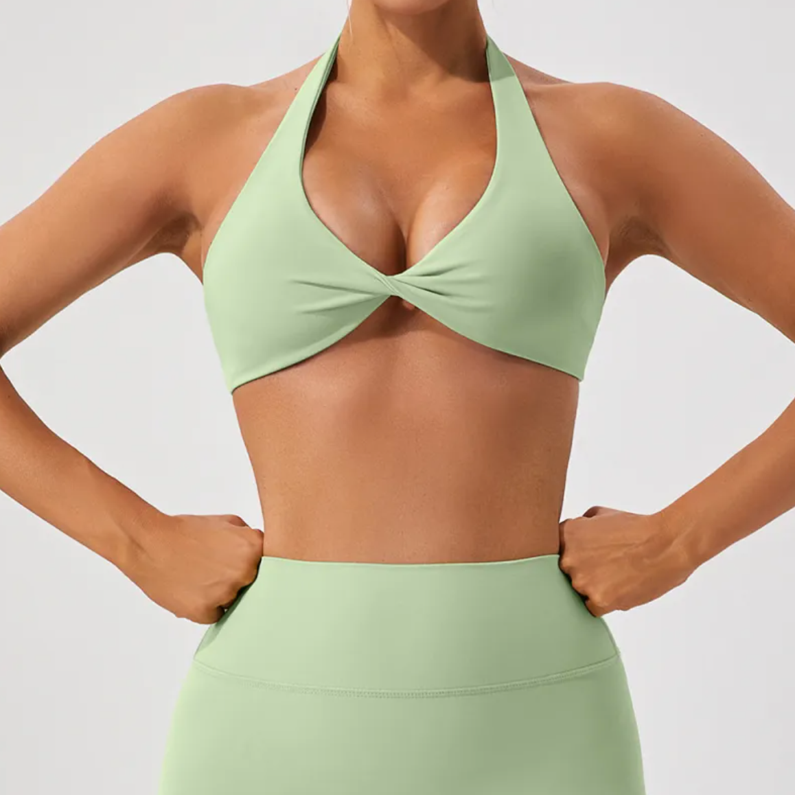 VYVAE Halter Yoga Bra Green - Candid