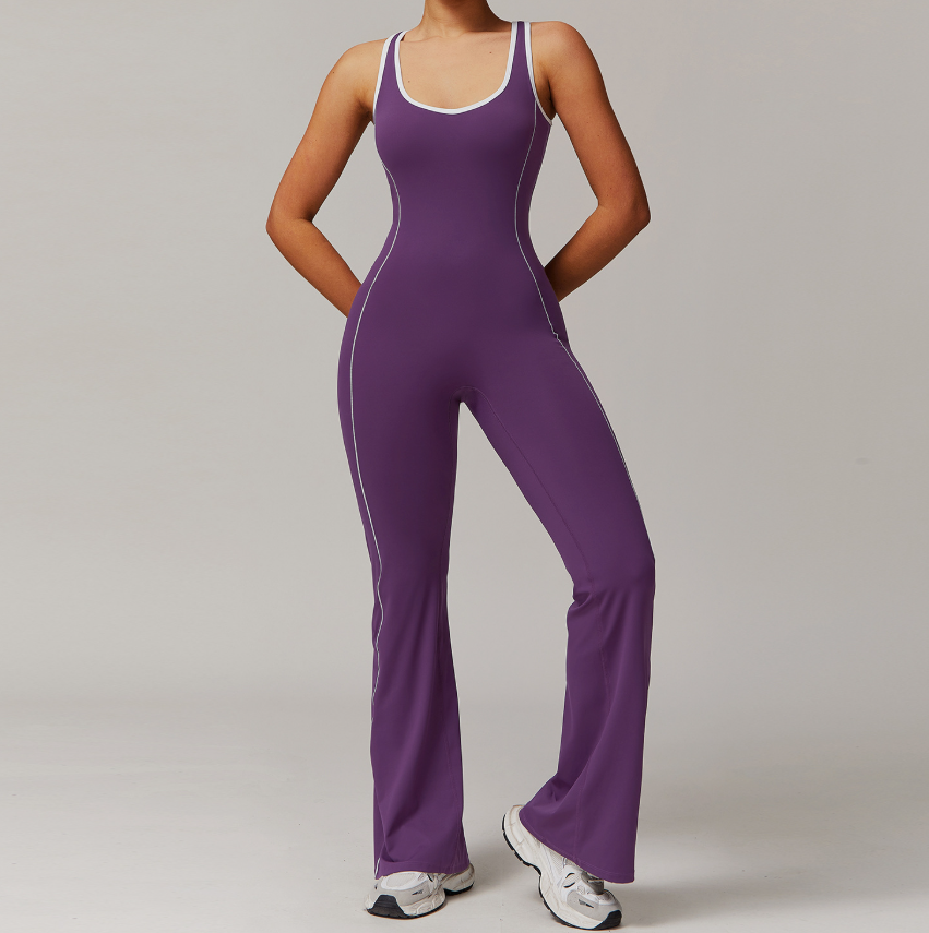 VYVAE Hollow Back Jumpsuit Purple - Detail