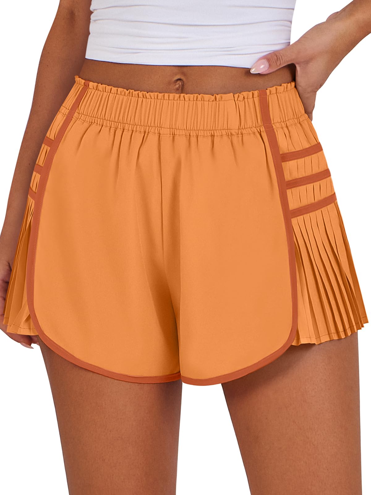 VYVAE Flowy Athletic Shorts Orange - Back