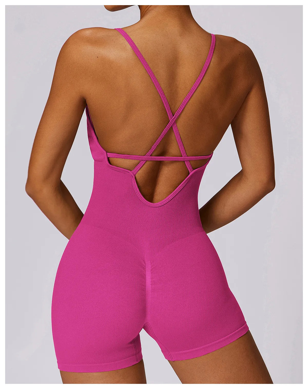 VYVAE Seamless Yoga Jumpsuit Rose Purple - Side