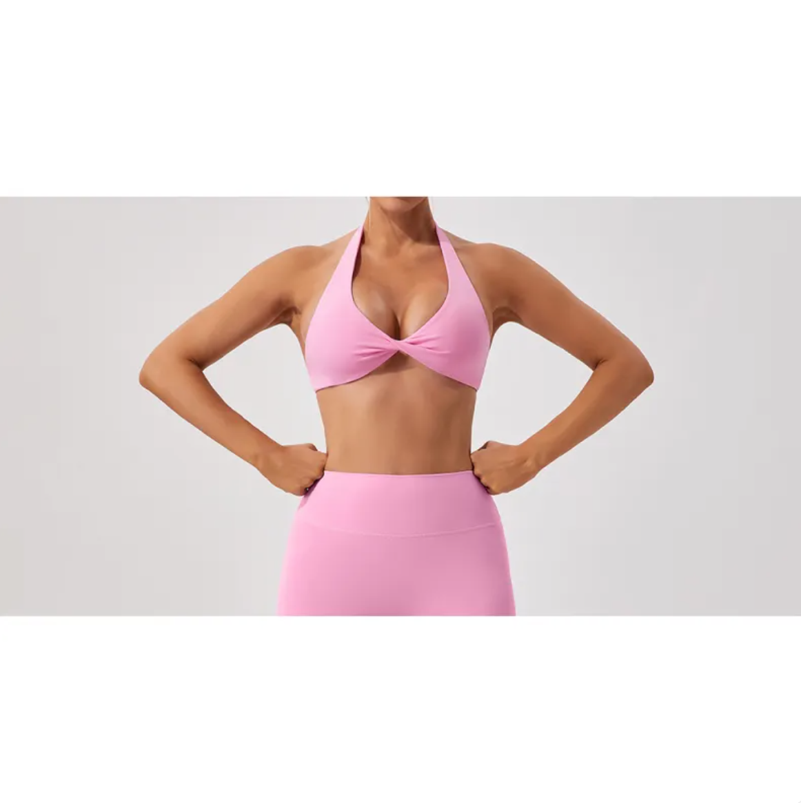 VYVAE Halter Yoga Bra Black - Walking
