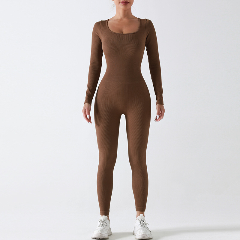 VYVAE Seamless Jumpsuit Single Layer Coffee - Side