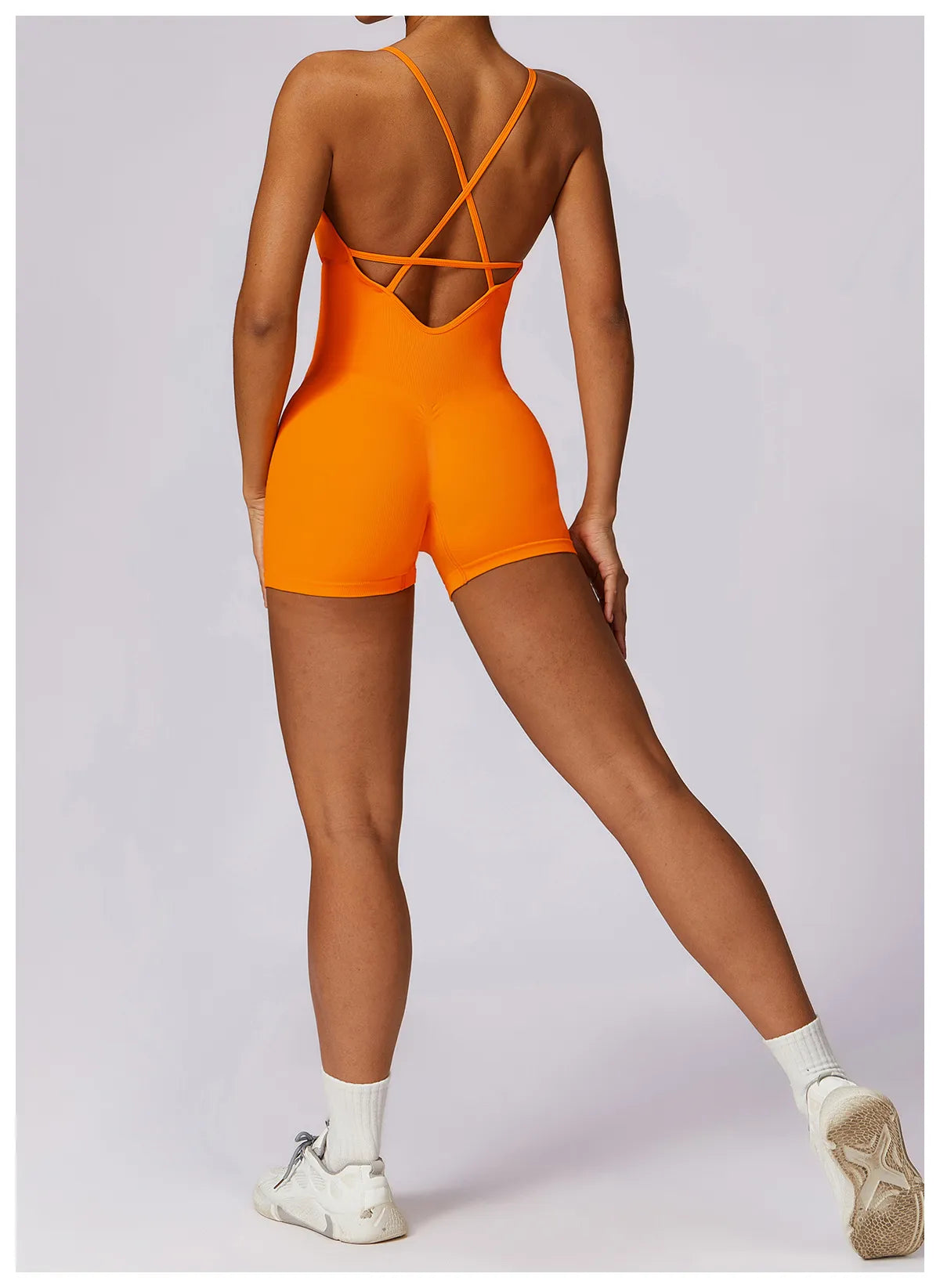 VYVAE Seamless Yoga Jumpsuit Orange - Front