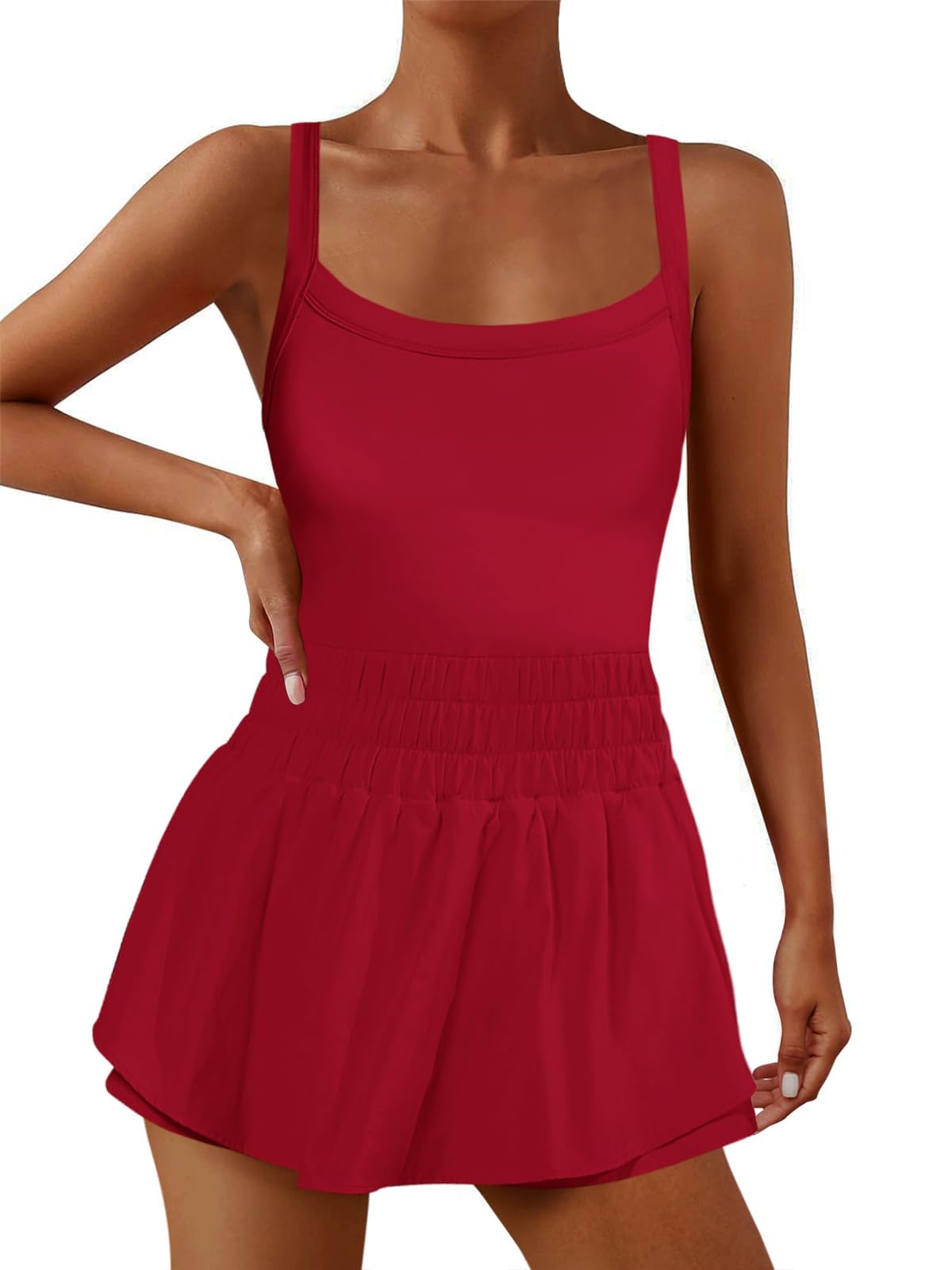 VYVAE Athletic Romper Set Red - Front