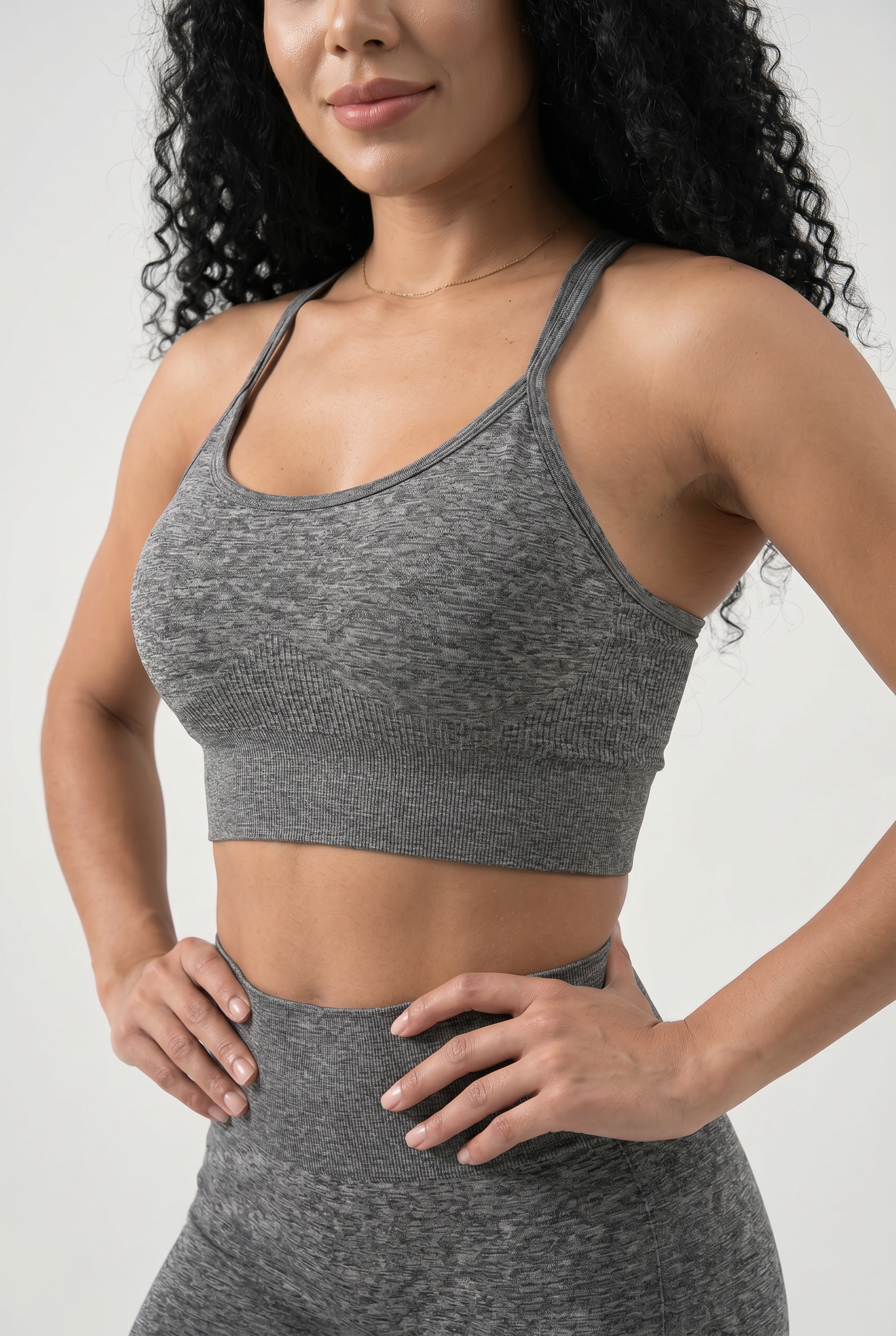 VYVAE High Elastic Sports Bra Gray - Front