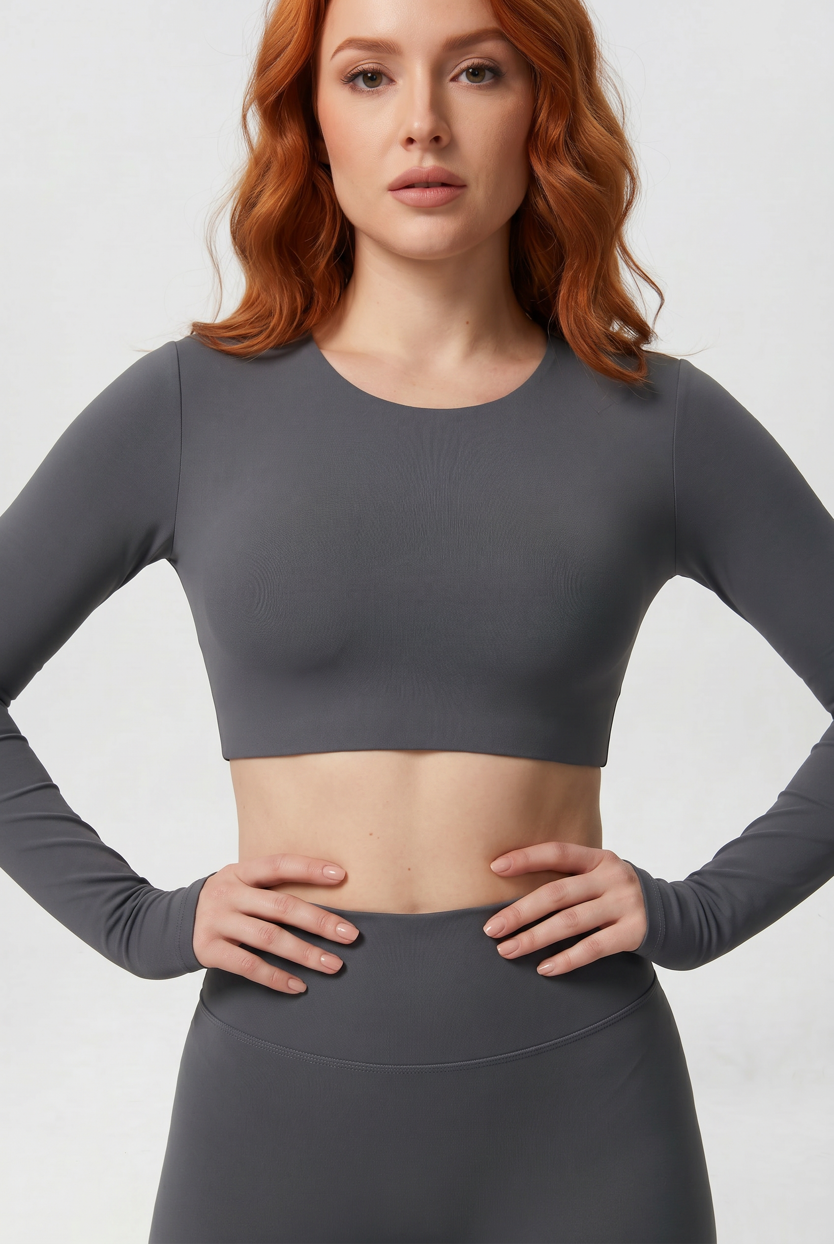 Nylon Nude Yoga Suit Grafite - Studio