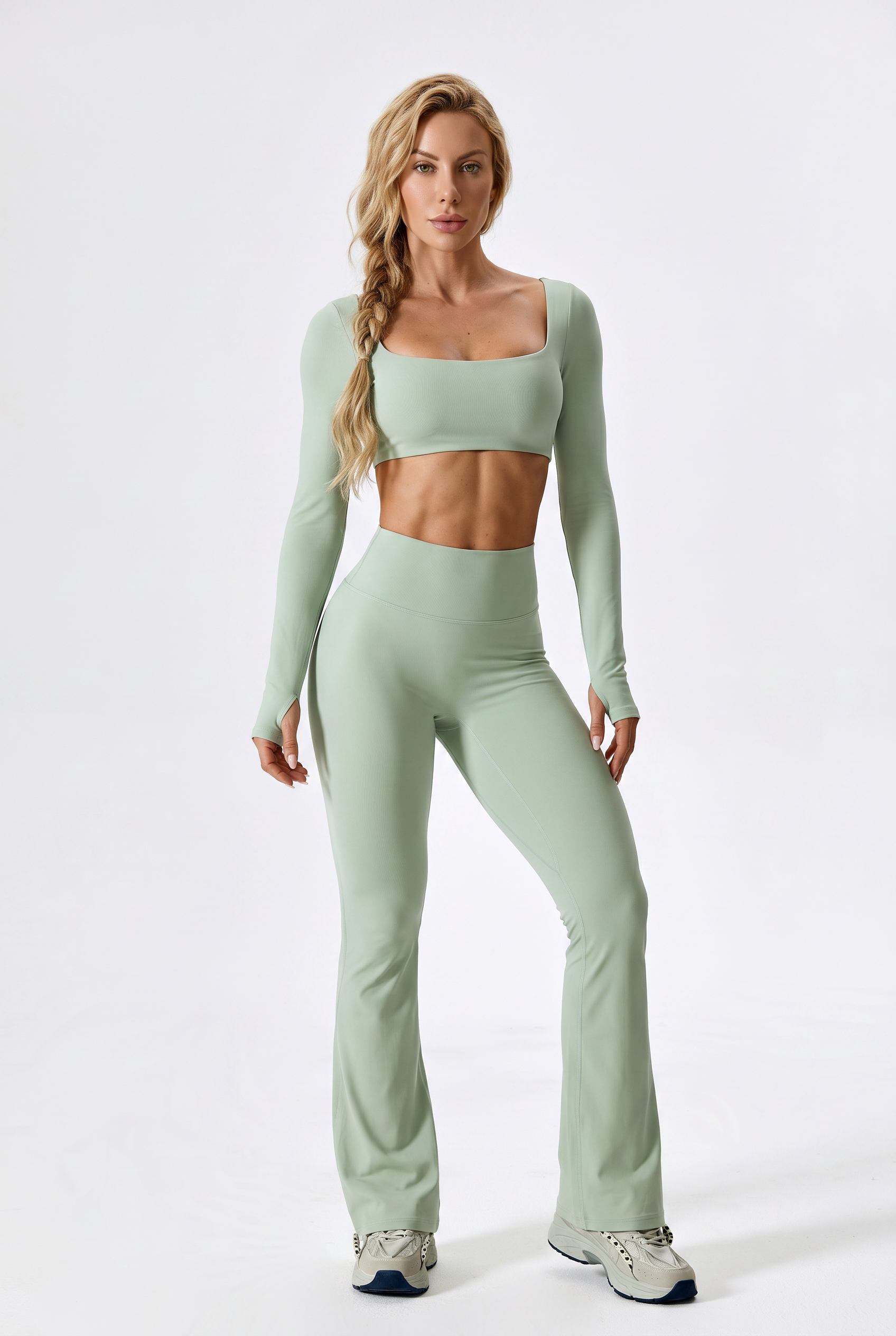 VYVAE Nude Feel Yoga Set Pea Green - Front