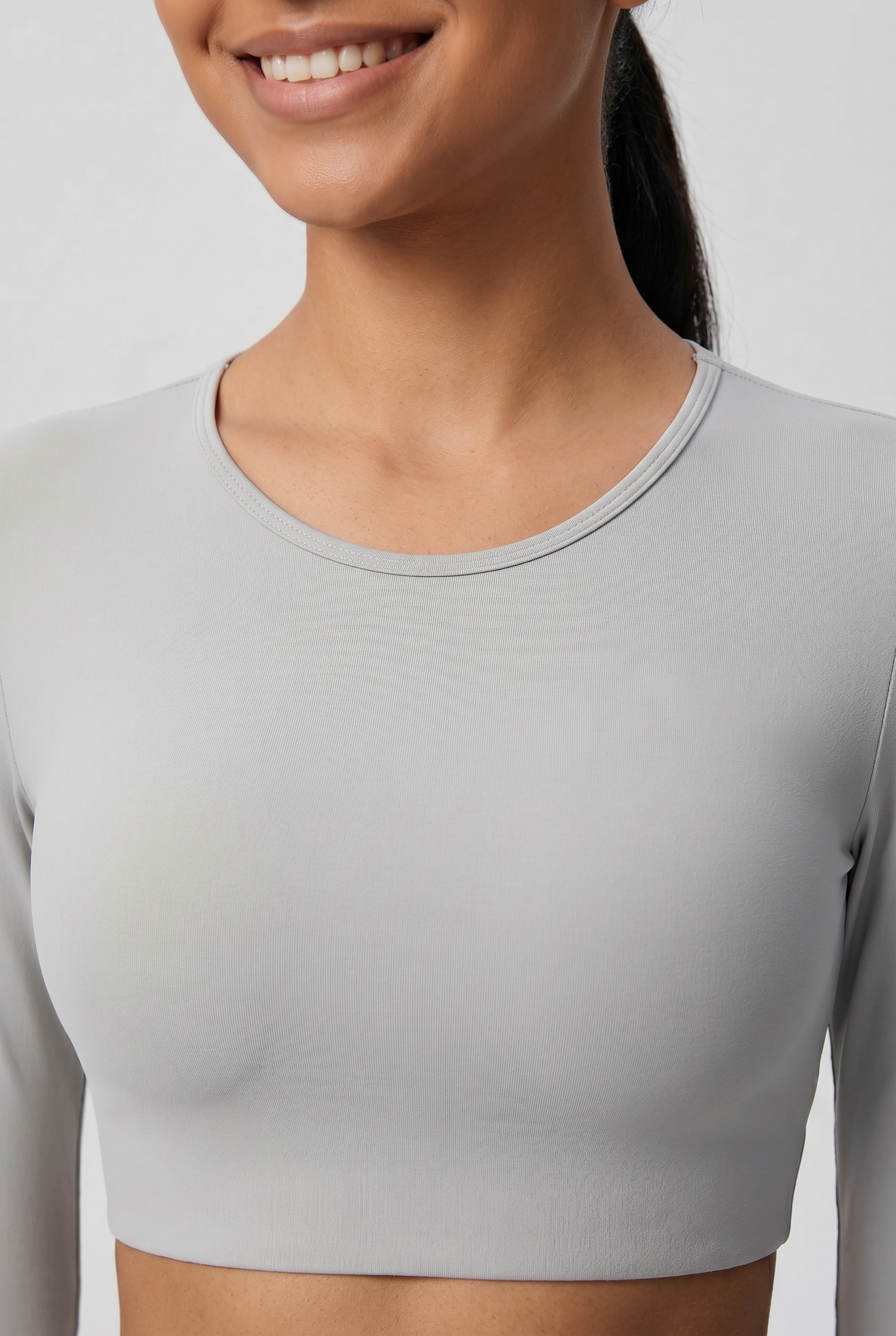 Nylon Nude Yoga Suit Light Grey - Studio