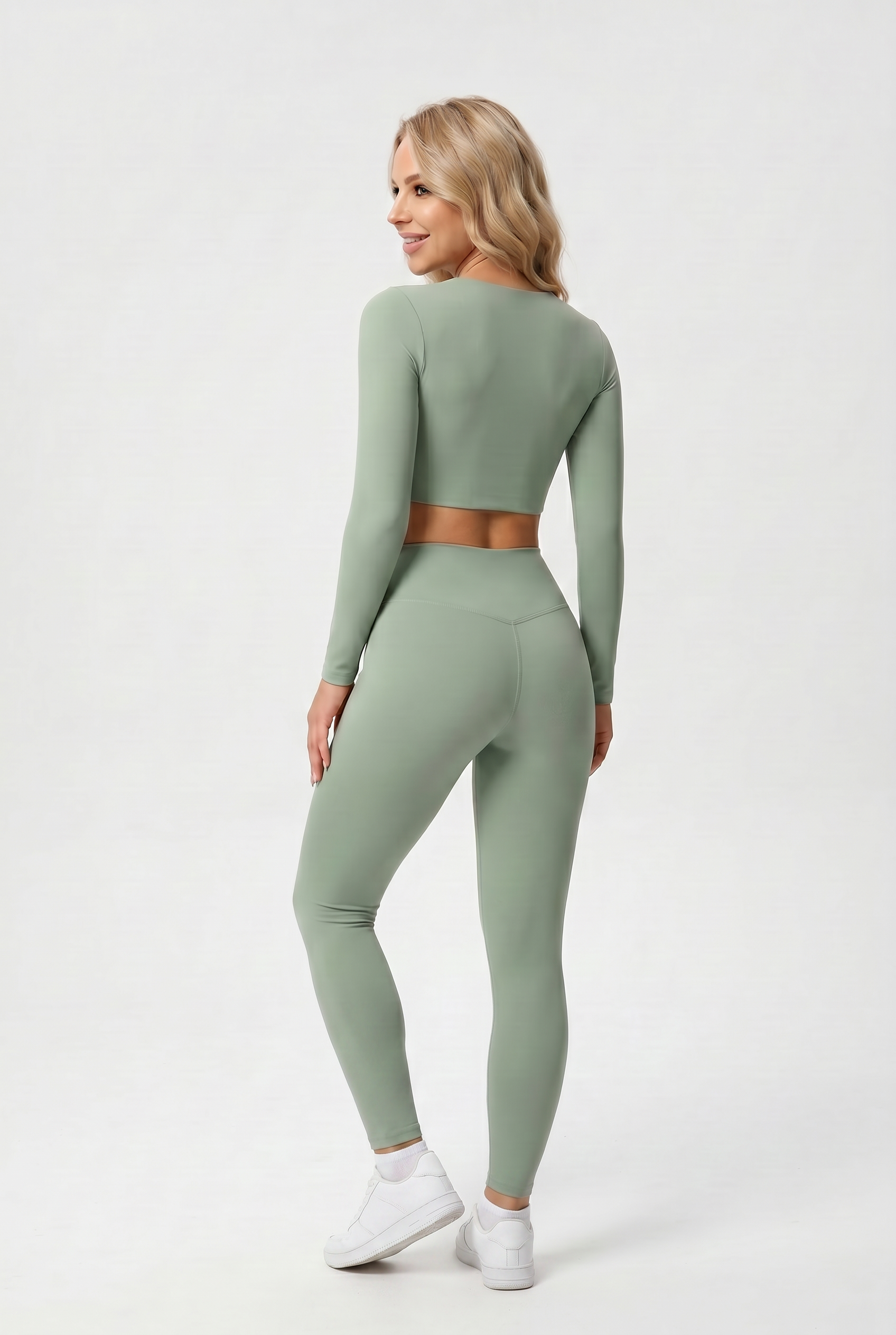 Nylon Nude Yoga Suit Sage Green - Studio