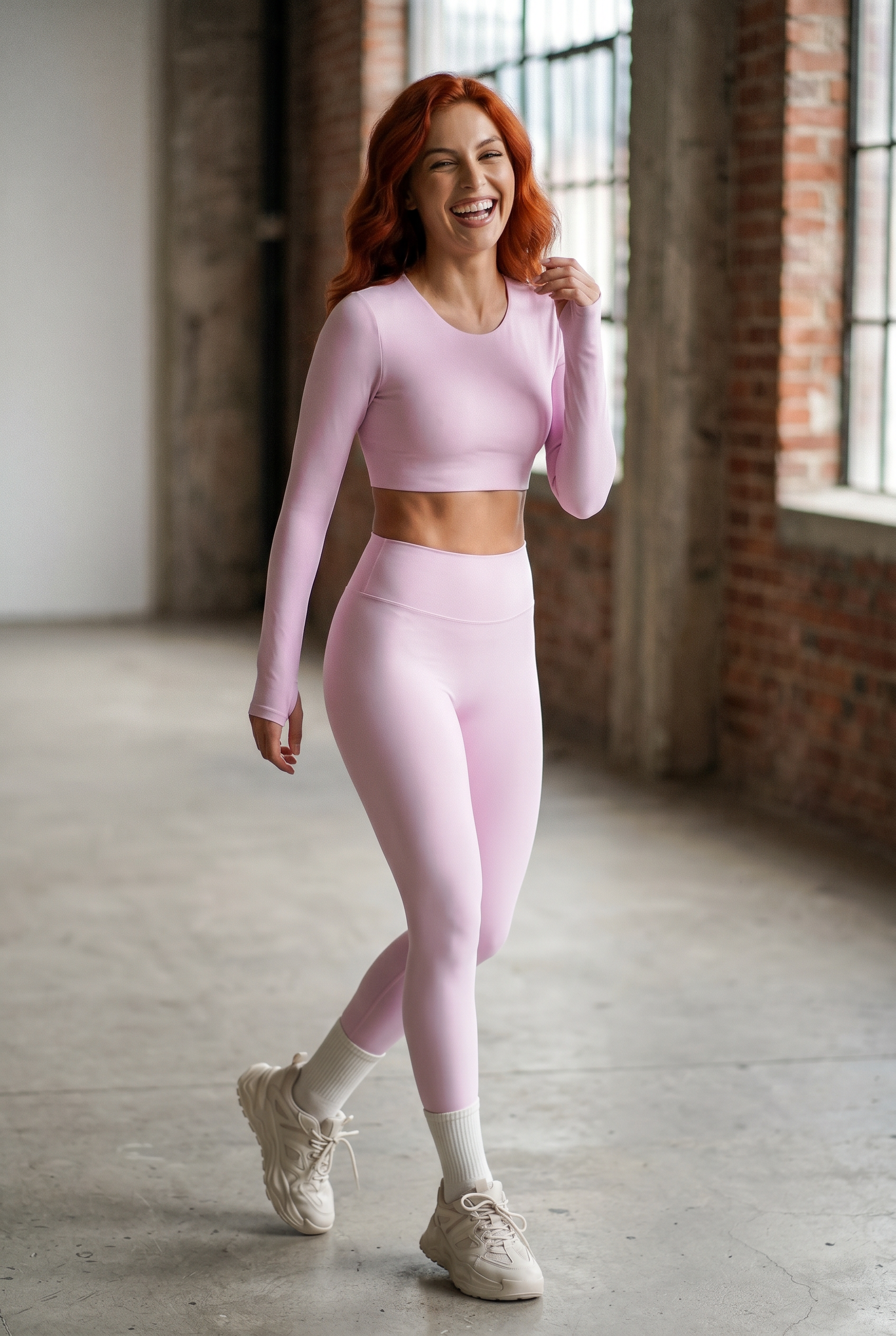 Nylon Nude Yoga Suit Blush Pink - Candid