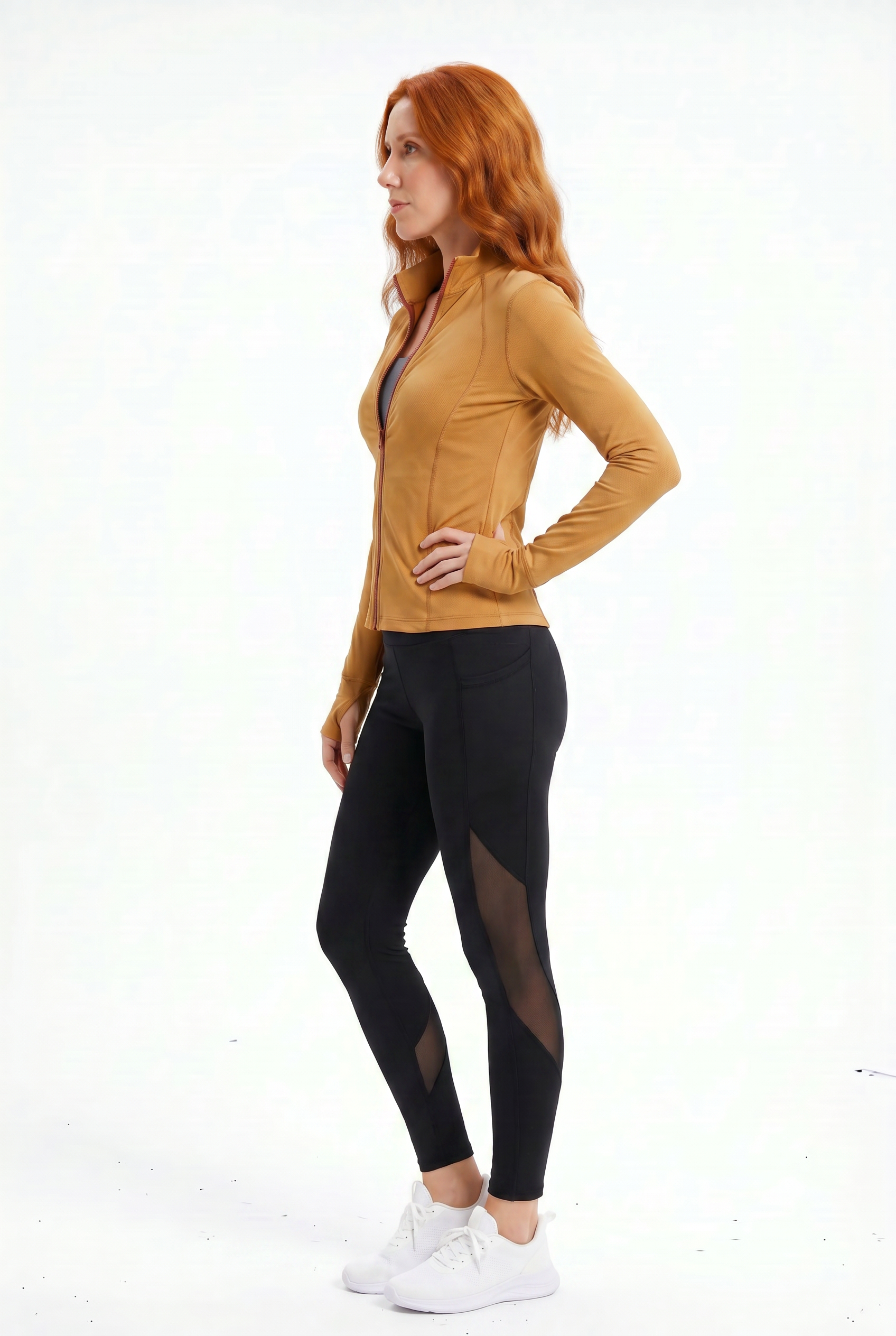 VYVAE Pocket Running Cardigan Yellow - Side
