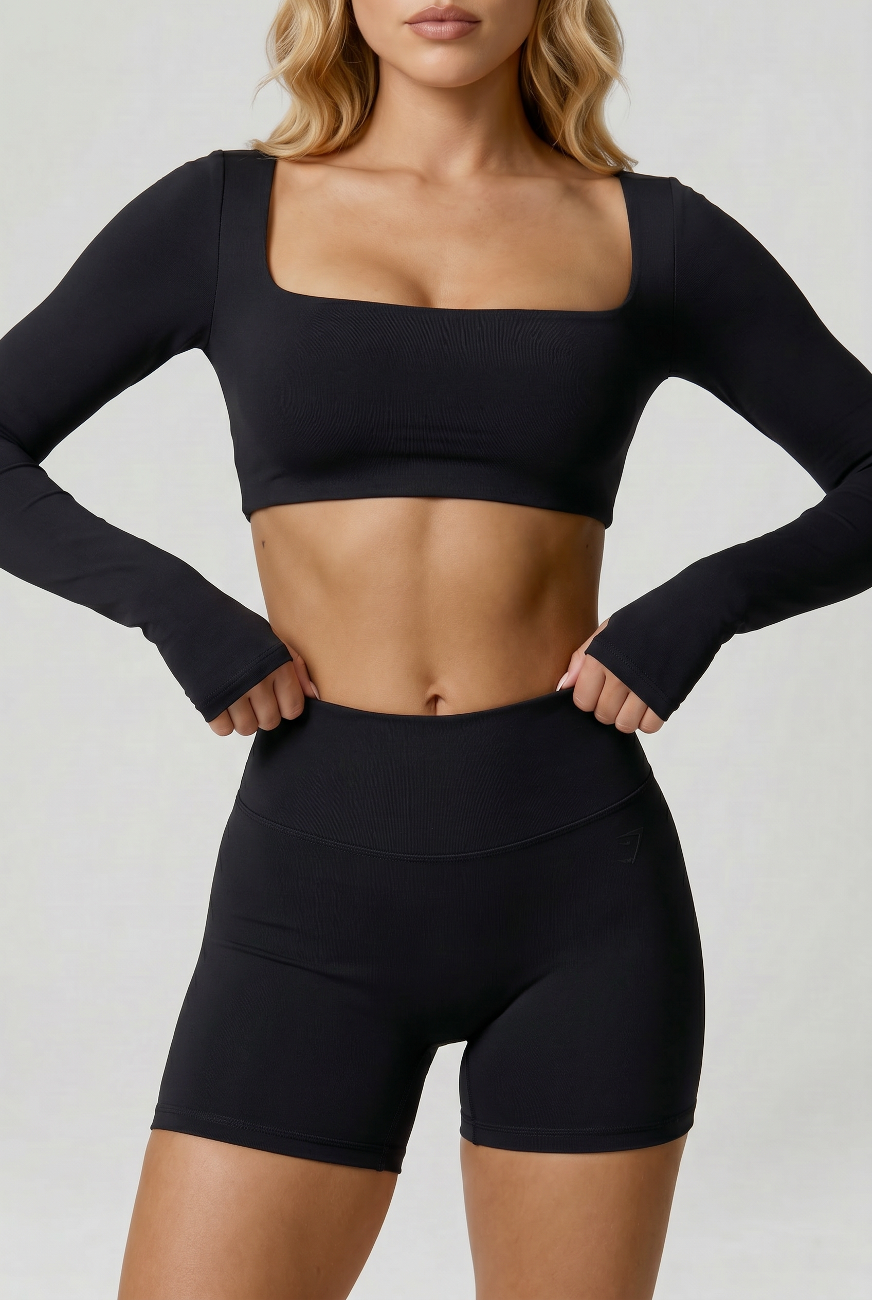 VYVAE Long Sleeve Activewear Black - Flat