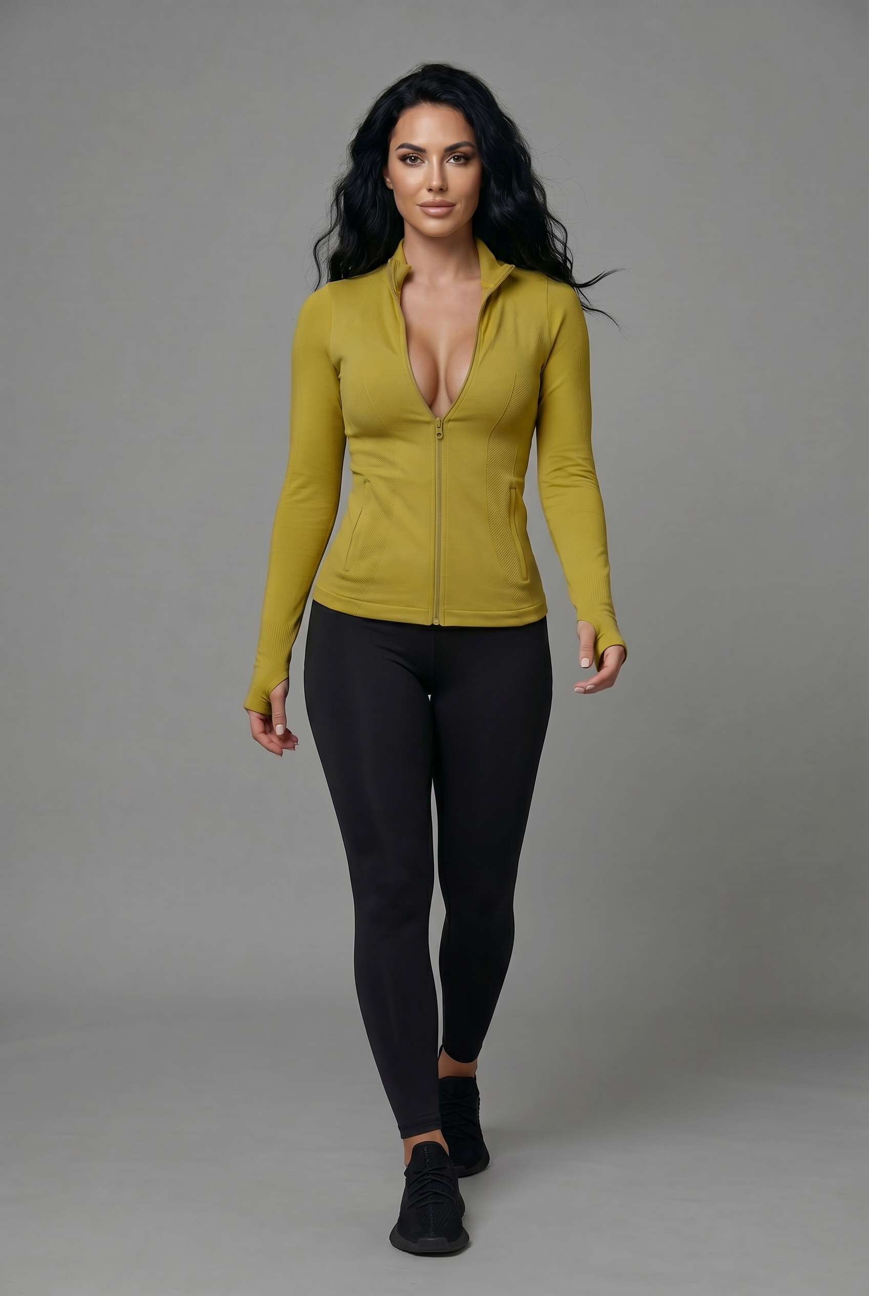 VYVAE Slim Fit Sports Jacket Yellow - Front