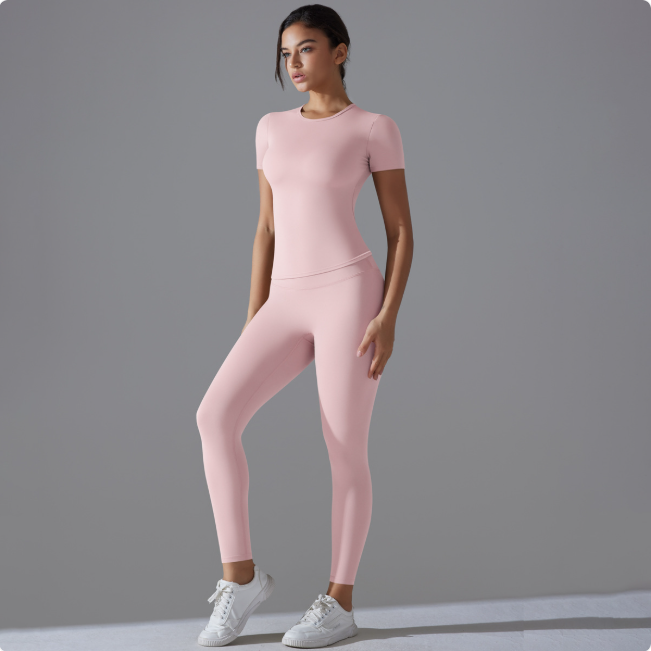 VYVAE Quick-Dry Yoga Set Light Pink - Detail