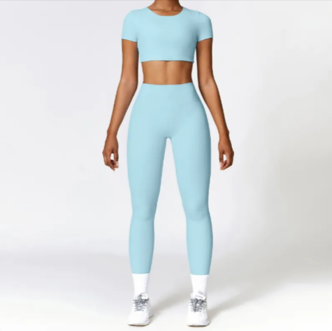 VYVAE Winter Running Set Long Sleeved Pants Sky Blue - Side